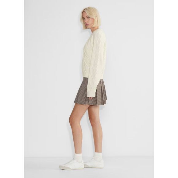 Aritzia Sunday Best Olive Micro Skirt in LILIANA BEIGE/BLACK NWT - Picture 3 of 13